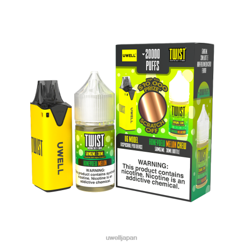 UWELL V6 使い捨てデバイス + パパの蒸気 30ml ジュース - コラボバンドル | UWELL Vape Disposable clr：黄/flv：ハネデューメロンチュー 50mg J0X2T217